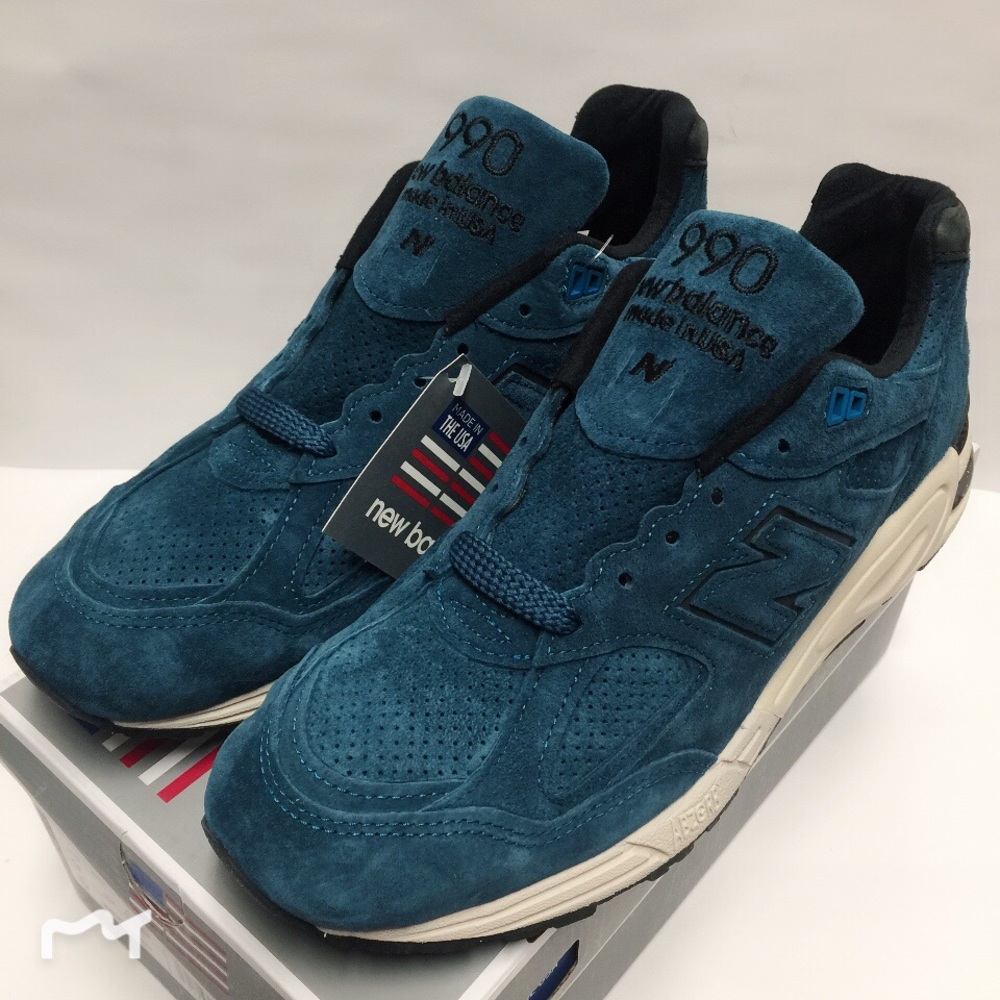 New Balance 990 Made in USA Deep Blue Sea Suede